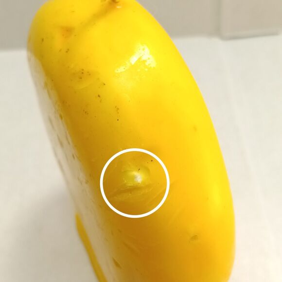 Vintage Yellow Smiley Face Wax Candle-Single Wick-1970s-Unburnt-Unscented-5.5" - Picture 7 of 9